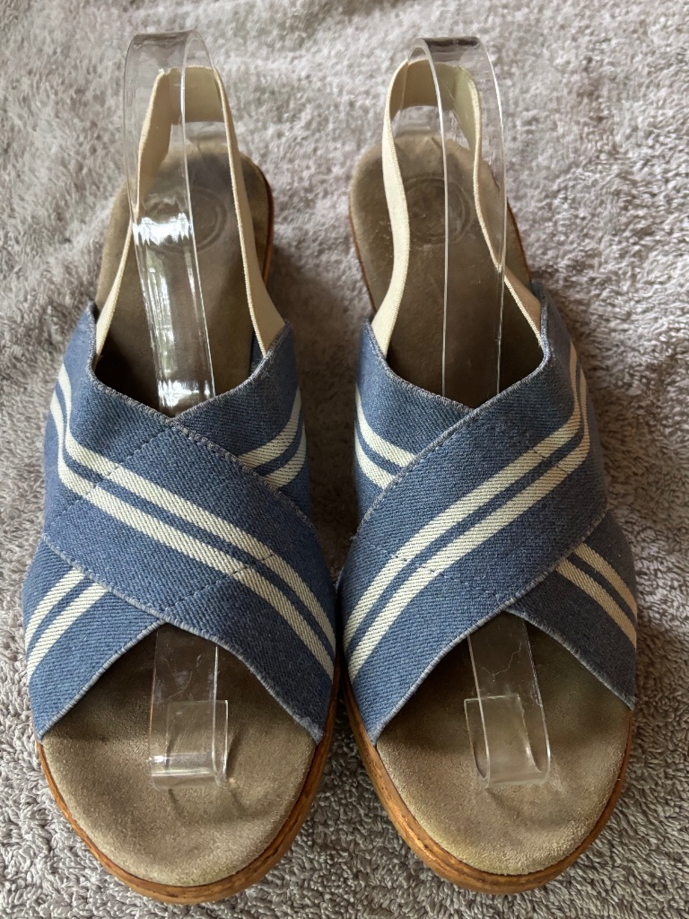CHARLESTON SHOE CO. Atlantic Sandal in Chambray Stripe